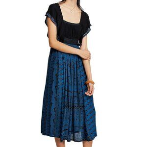 Free People, In Search of Paradise Midi Dress, Blue, Size XS, S, M, NWT